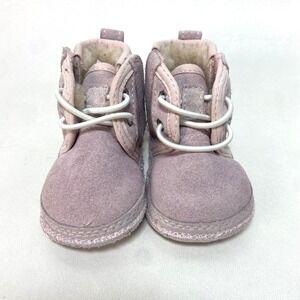Uggs Neumel Baby Pink Girls Suede Toddler Boots Size 0/1 3-6‎ Months Booties